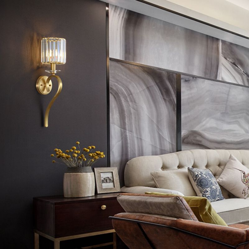 Modern Household Wall Sconce Crystal Shade Sconce Lamp for Bedroom Living Room