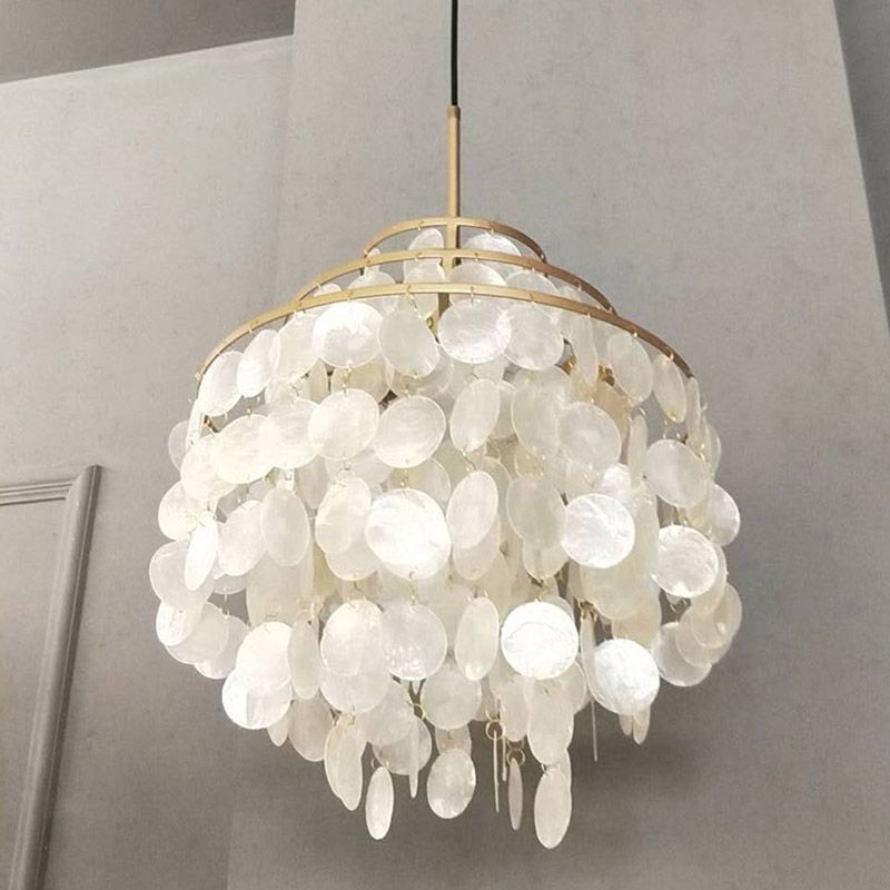 Éclairage de plafond à corde suspendue coquille