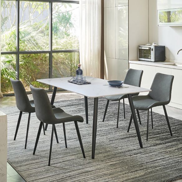 Kitchen Contemporary Sintered Stone Top Dining Table Sets with 4 Legs Base Dining Room Furniture