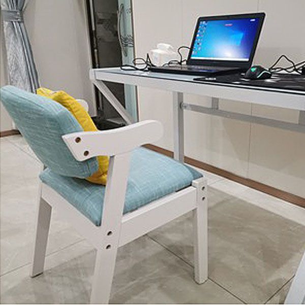 Silla de comedor de madera contemporánea con respaldo abierto, silla lateral de comedor