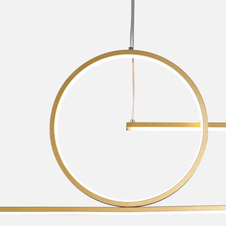 Modern Creative LED Pendant Light Linear 3-Light Hanging Lamp with Silicone Shade