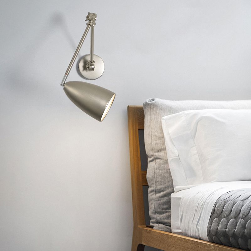 Contemporary Wall Light Metallic Wall Light Sconce with Adjustable Arm