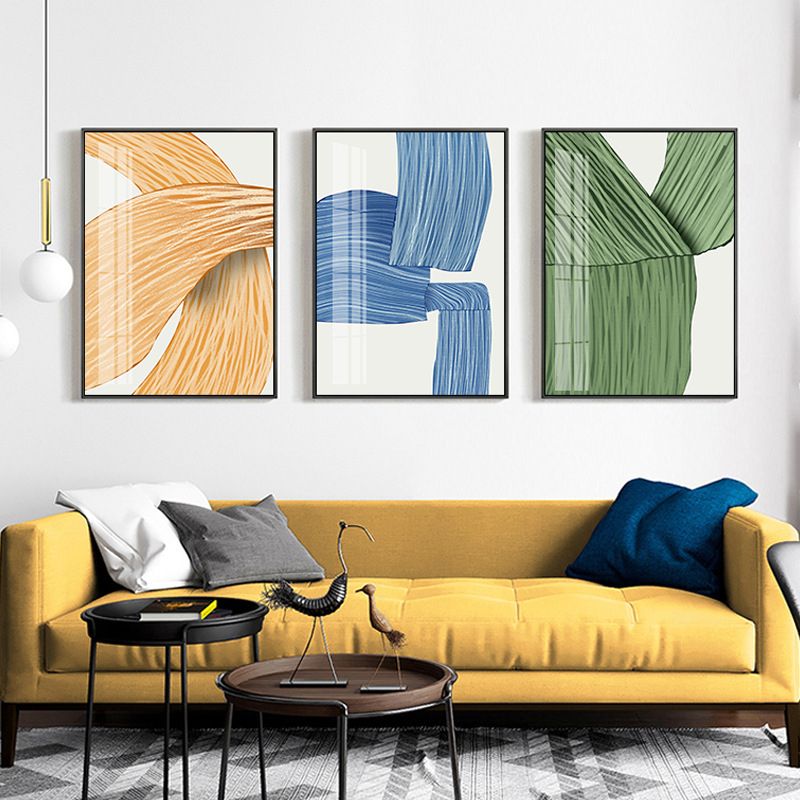 Style contemporain coup de pinceau peinture filles chambre mur Art décor en couleur Pastel