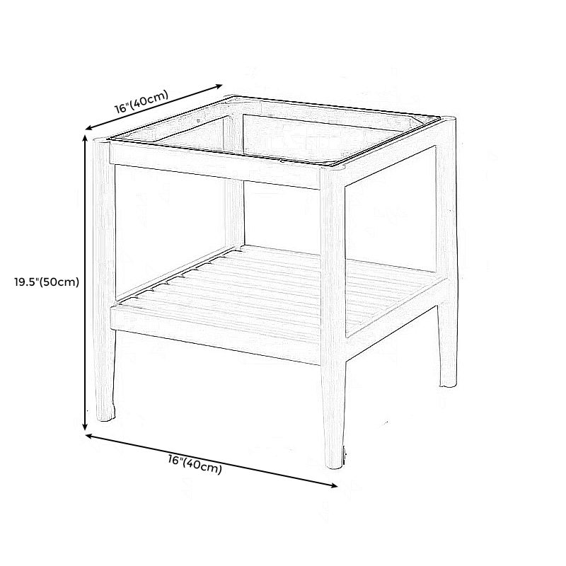 Modern Style Cocktail Table Beech Frame Glass Top Square/rectangular Coffee Table