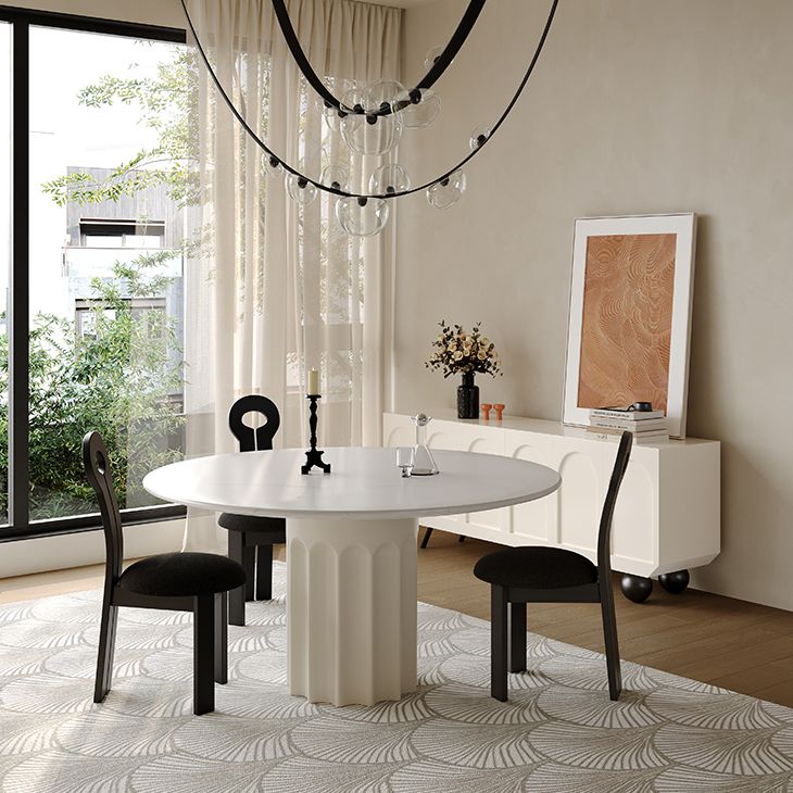 Dining Room Contemporary Dinner Table Stone Pedestal Dining Table