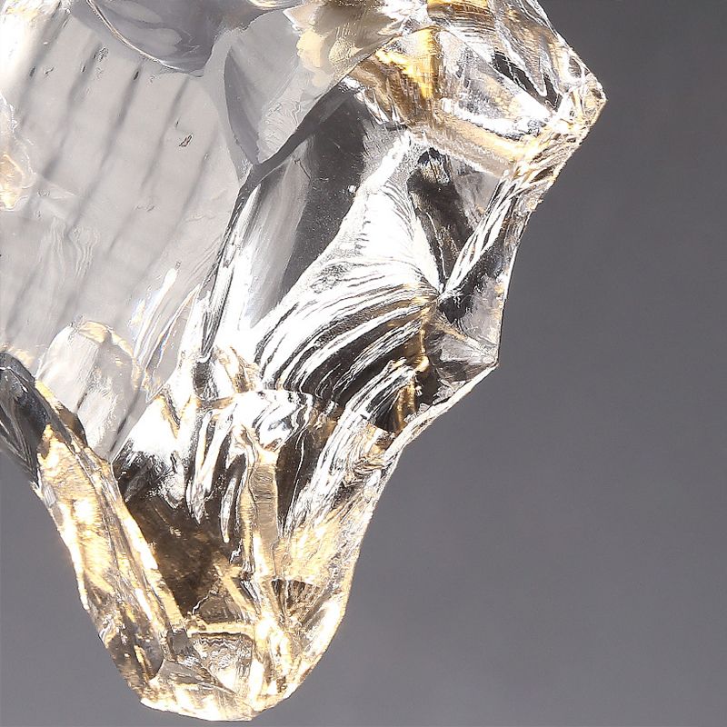 Crystal Original Stone Mini Pendant Lamp 1-light Modern Style Brass Hanging Light for Entrance Hallway