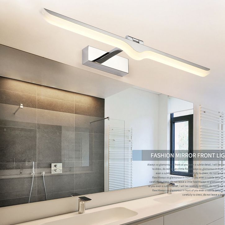 Illuminazione sconde da parete cromata per la lampada con doccia in metallo a led minimalista per bagno con doccia