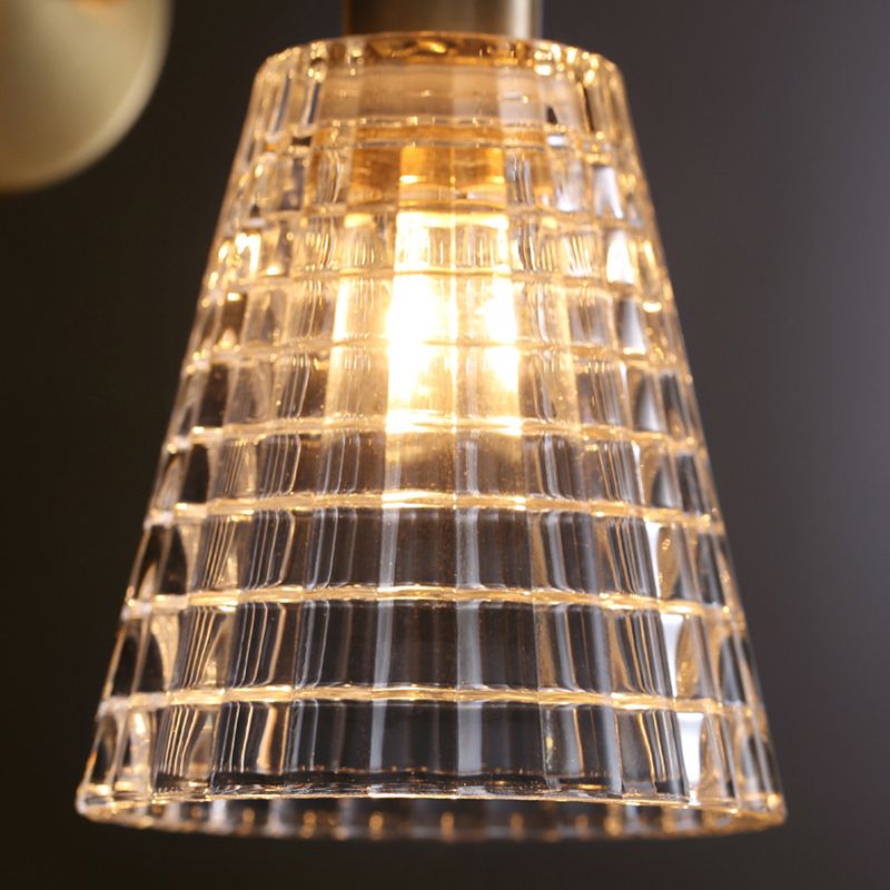 Mid Century Barrel Wall Mount Lighting Clear Glass Wall Mounted Light Fixture for Bedroom