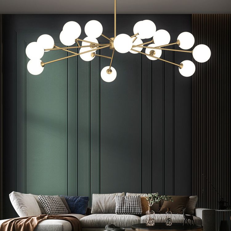 Designer Style Globe Chandelier Light Fixtures Multi-Head Suspension Pendant Lamps for Living Room