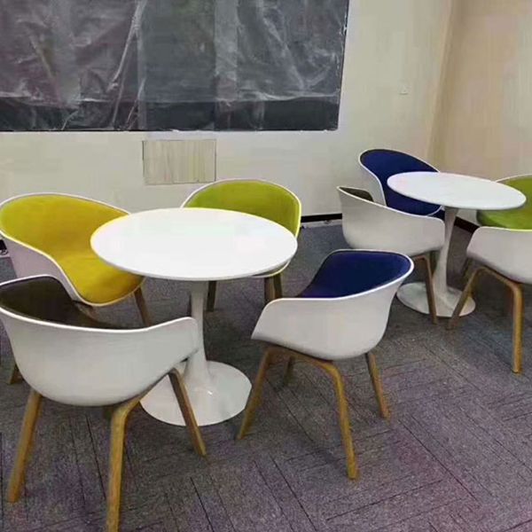 Simple MDF Round Shape Dining Tale Standard Kitchen Dining Table with Tulip Base