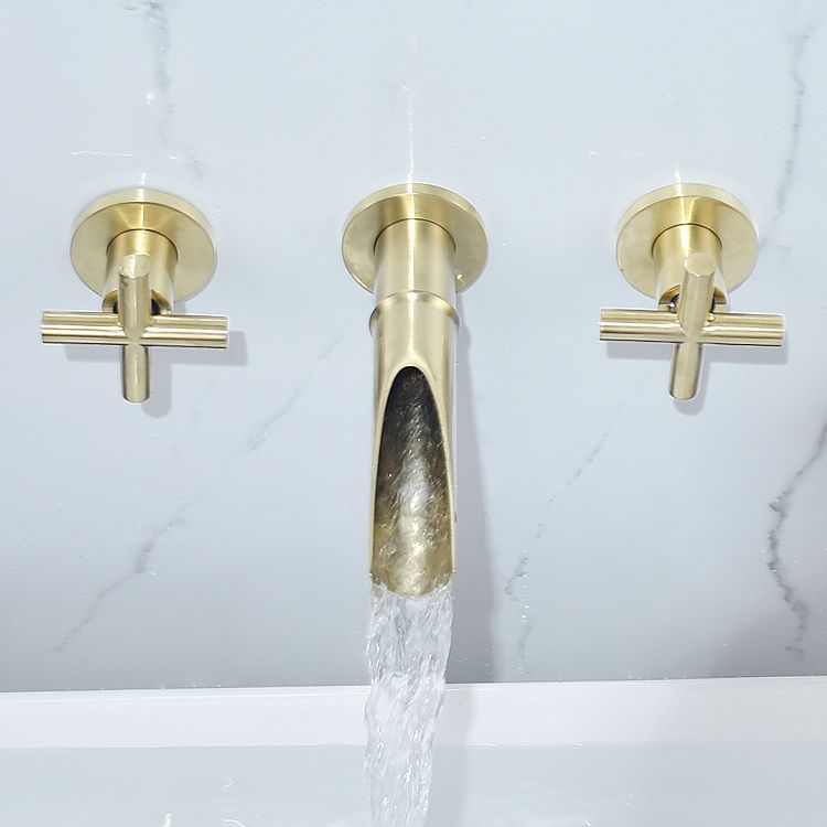 Traditioal Brass Roman Tub Faucet with 2 Cross Handles Tub Faucet