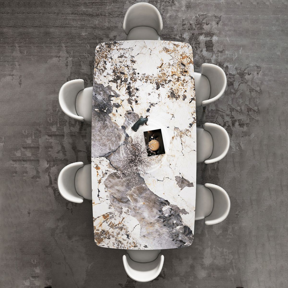 Glam Style 1/4/5/6/7 Pièces Ensemble de restauration Rectangle Ensemble de table à manger en pierre fritté