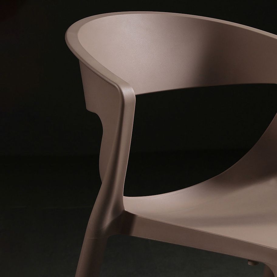 Silla lateral de comedor con respaldo abierto de estilo escandinavo, silla sin brazos de comedor de plástico para el hogar