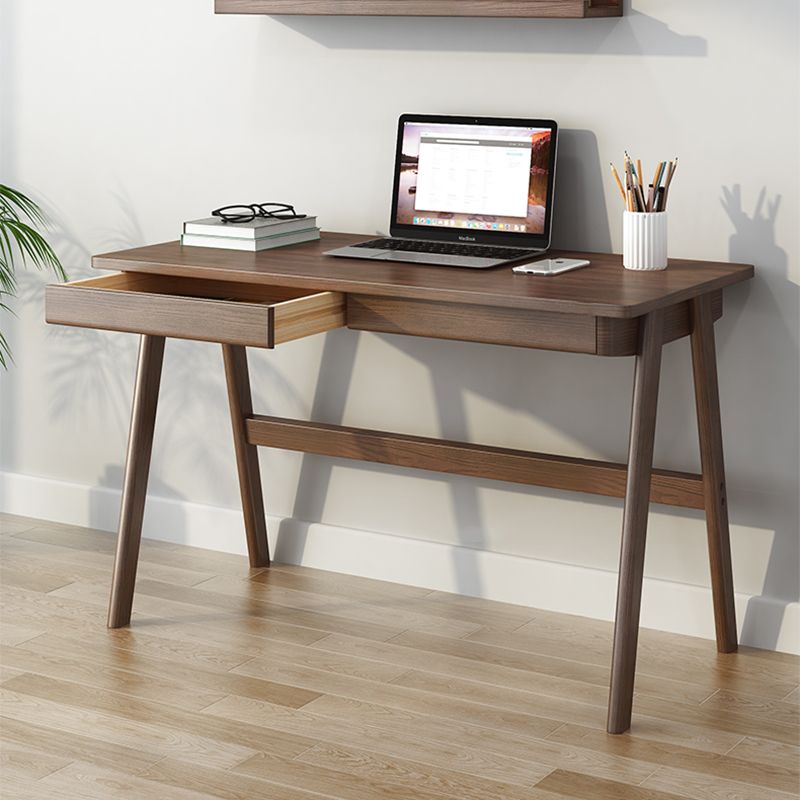 Modern Solid Wood Desk with Chair Study Desk Home Desk with Drawer Student Table