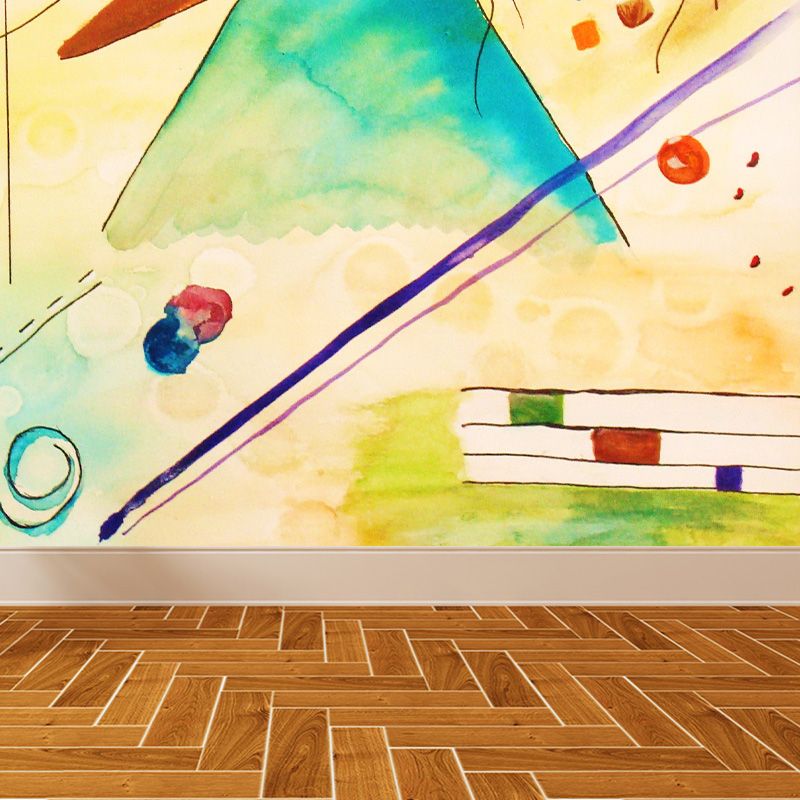 Contemporary Kandinsky Painting Mural Pastel Color Abstract Wall Art for Family Room