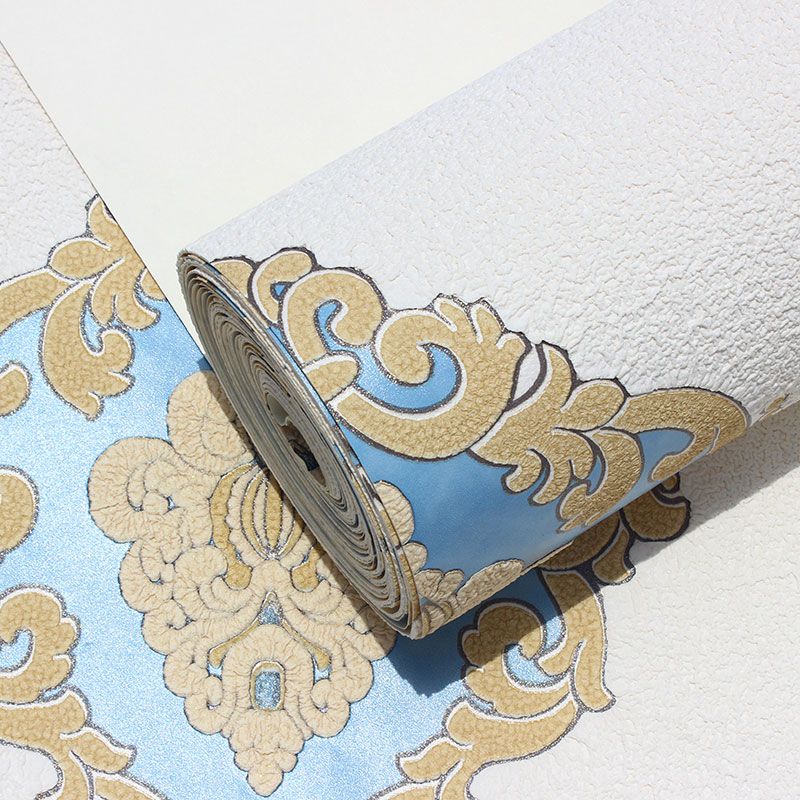 Papier peint en tissu non tissé de couleur claire damassé de campagne pour la décoration de la maison, 33 pi par 20,5 po