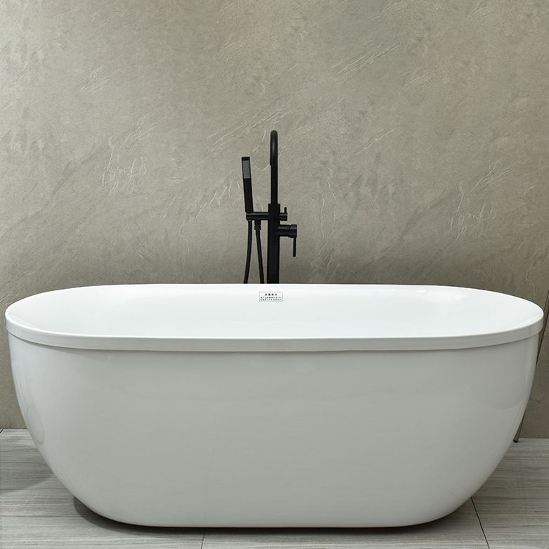 Freestanding Soaking Bathtub Antique Finish Modern Oval Bath Tub