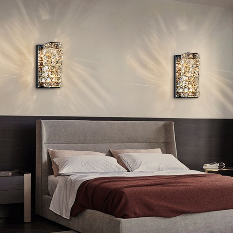 Luz de pared de la pared de cristal posmoderna apliques de pared led geométrica para sala de estar