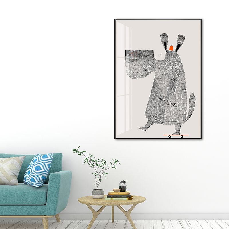 Art pour enfants Toile d’animaux sauvages Couleur pastel Décoration murale de chambre de bébé, plusieurs tailles disponibles