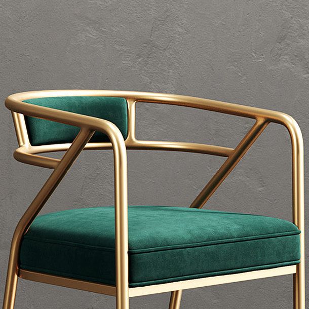 Silla de metal escandinavo Glam para comedor y cocina, sillón con respaldo abierto