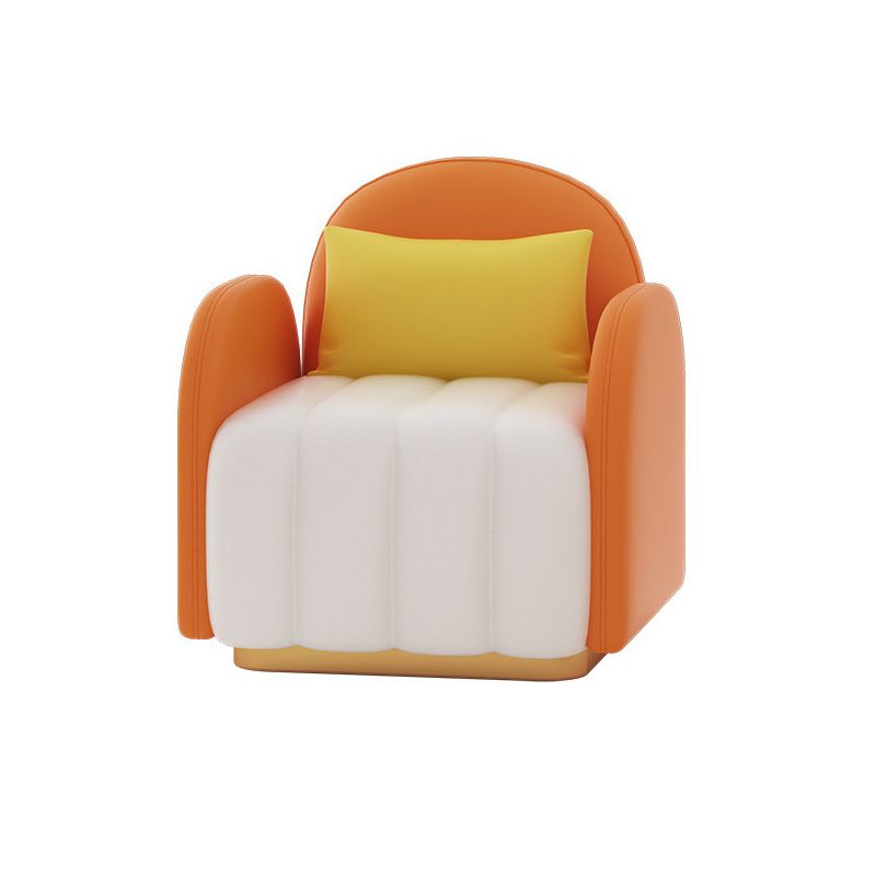 Contemporary Orange Sofa with Tight Back and Square Arm for Apartment
