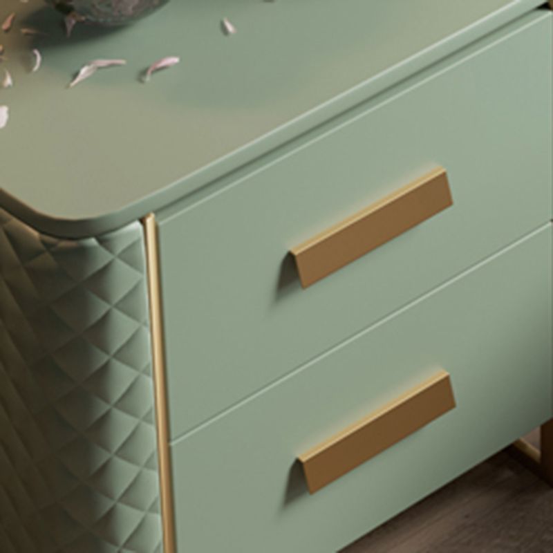 Green Makeup Vanity Desk 30.31" High Vanity Tables with 3 Drawer