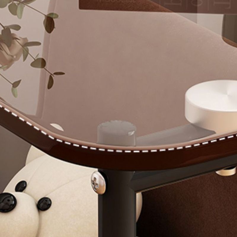 Modernistic Multilayer Tier Corner Table Glass/Marble Side End Table with Storage