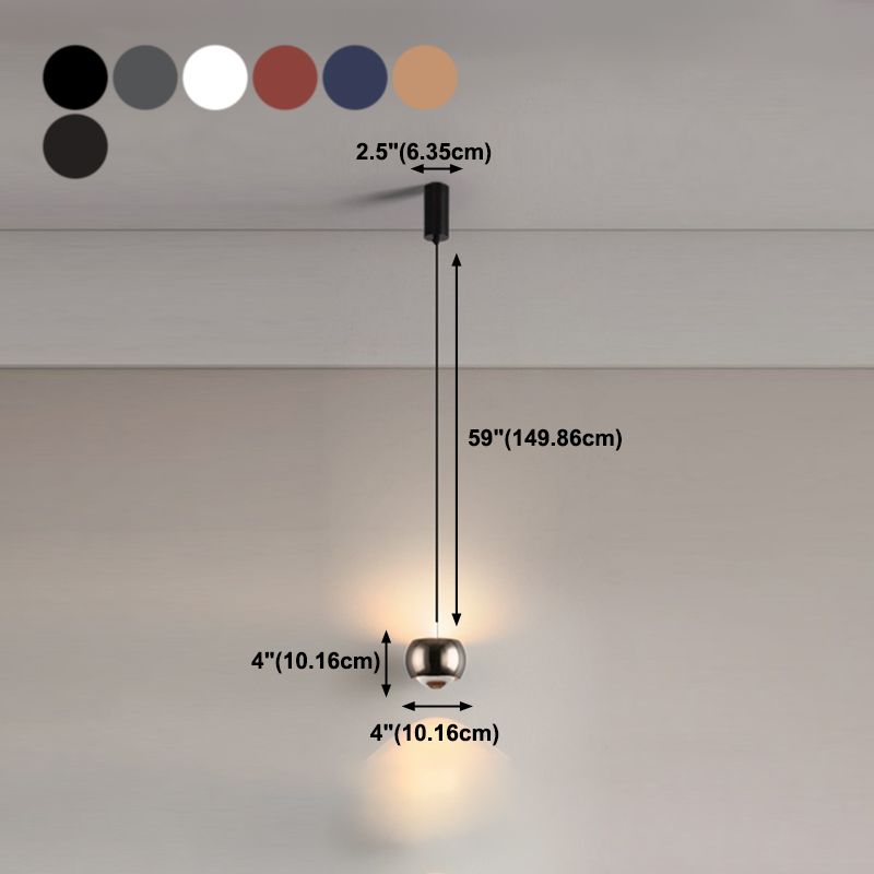 Metal Round Shape Hanging Light Modern Style 1 Light Hanging Light Mount Fixtures