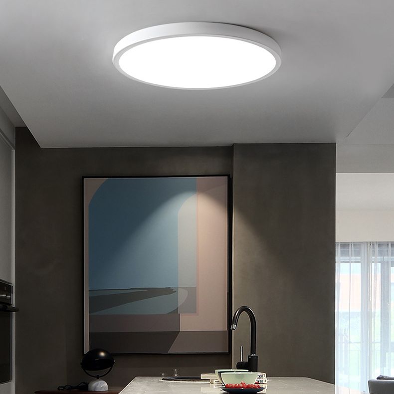 Plastic 1-Light Flush Light Modern Style Round Flush Ceiling Light Fixtures