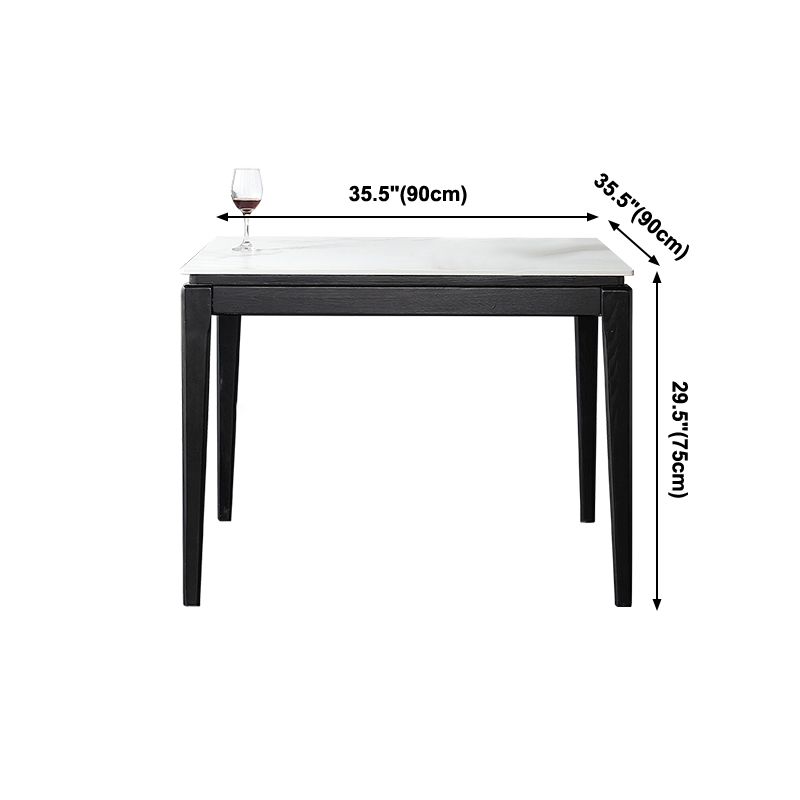 4-foot Stone Dining Site Table Industrial Style Square Dining Table for Home