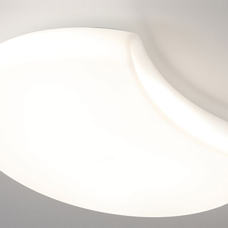 Modern Style Moon Shade Ceiling Lamp Plastic 1 Headed Ceiling Lighting for Restaurant