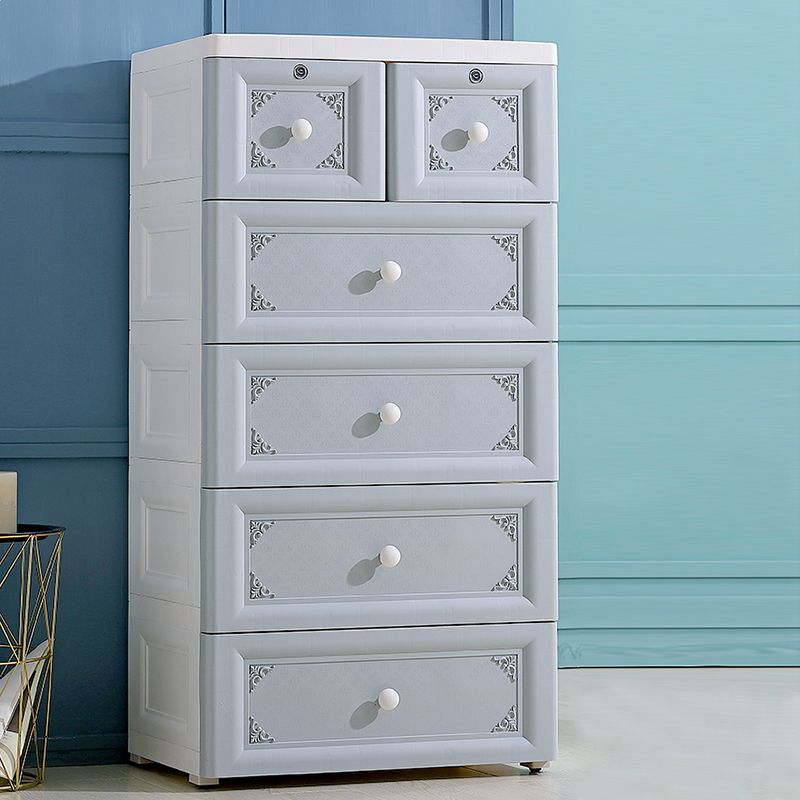 Non-Hanging Wardrobe Armoire Contemporary Plastic Storage Cabinet