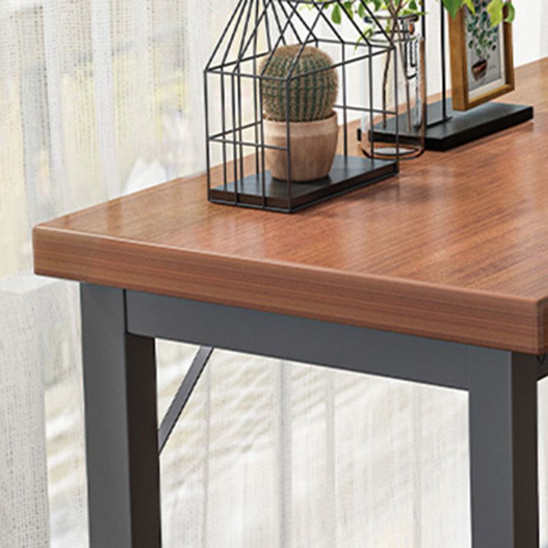 Industrial Wood and Metal Bar Table Rectangle Bar Height Table for Living Room