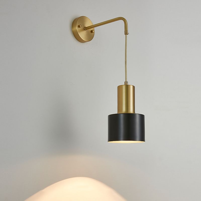 Luci a muro metallici cilindici Lampade a parete moderna a 1 luci per soggiorno
