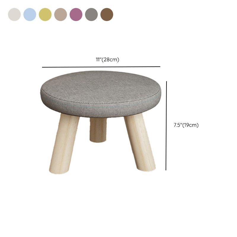 Cotton Linen Ottoman Wood Frame Whole Colored Contemporary Upholstered Ottoman