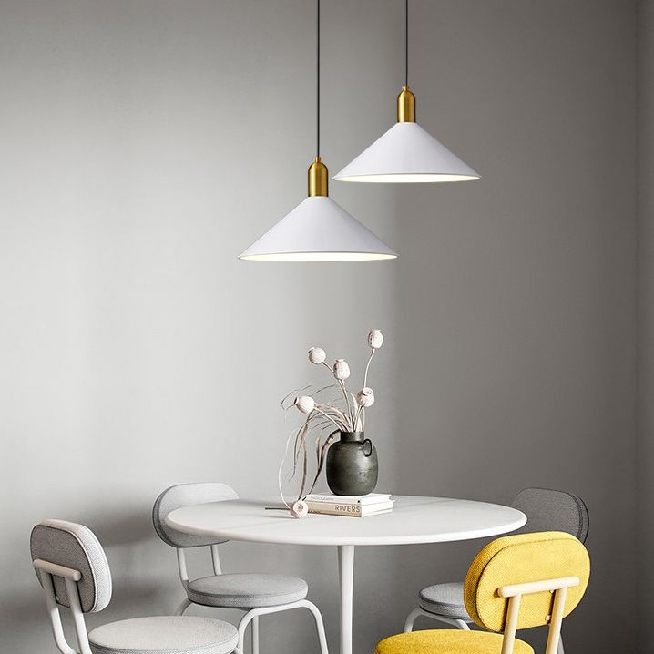 Postmodern Metal Hanging Light Pendant Light Conical Shape Hanging Light for Kitchen
