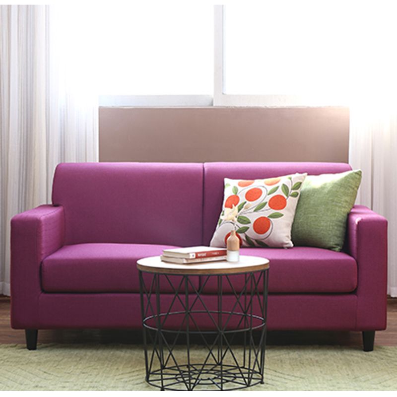 Contemporary 2-seat Sofa Square Arm Settee with Removable Cushions