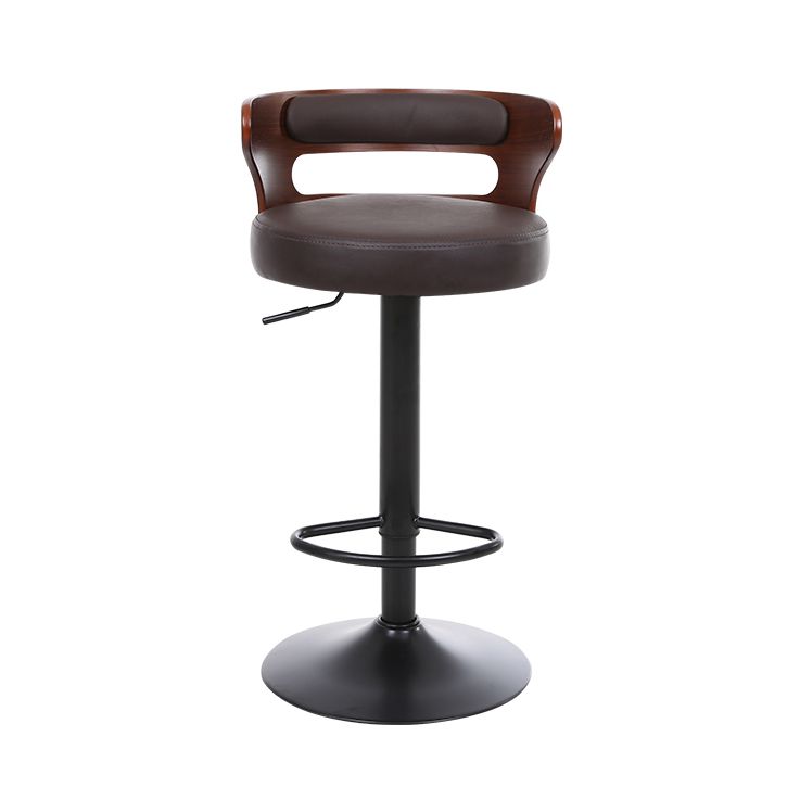 Contemporary Liftable Bar Stool Round Counter Bar Stool with Metal Legs