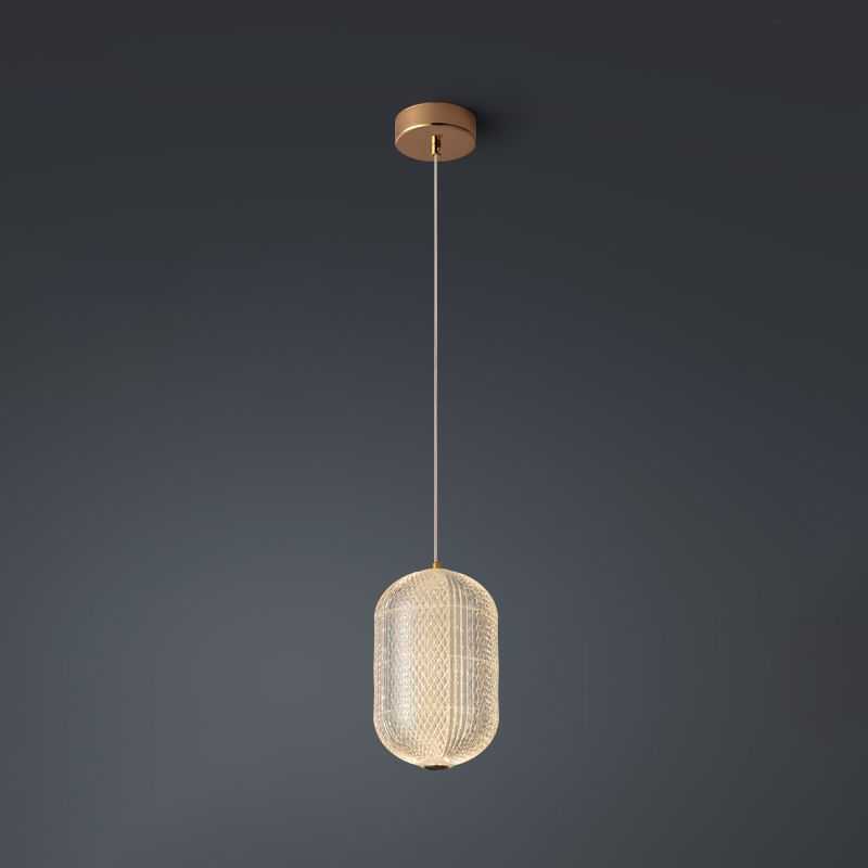 Luce a sospensione interno minimalista, illuminazione a sospensione acrilica del cilindro macaron