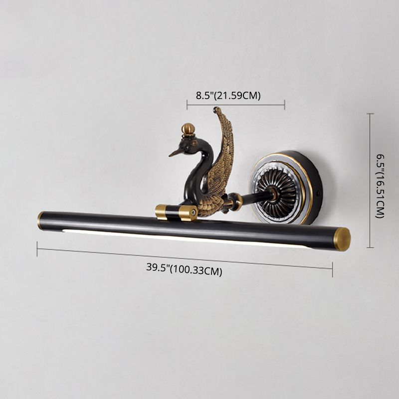 Mid-Century Luxury Style Cylindrical Wall Mounted Vanity Lights Copper 1 Light Vanity Lighting Fixtures for Bathroom