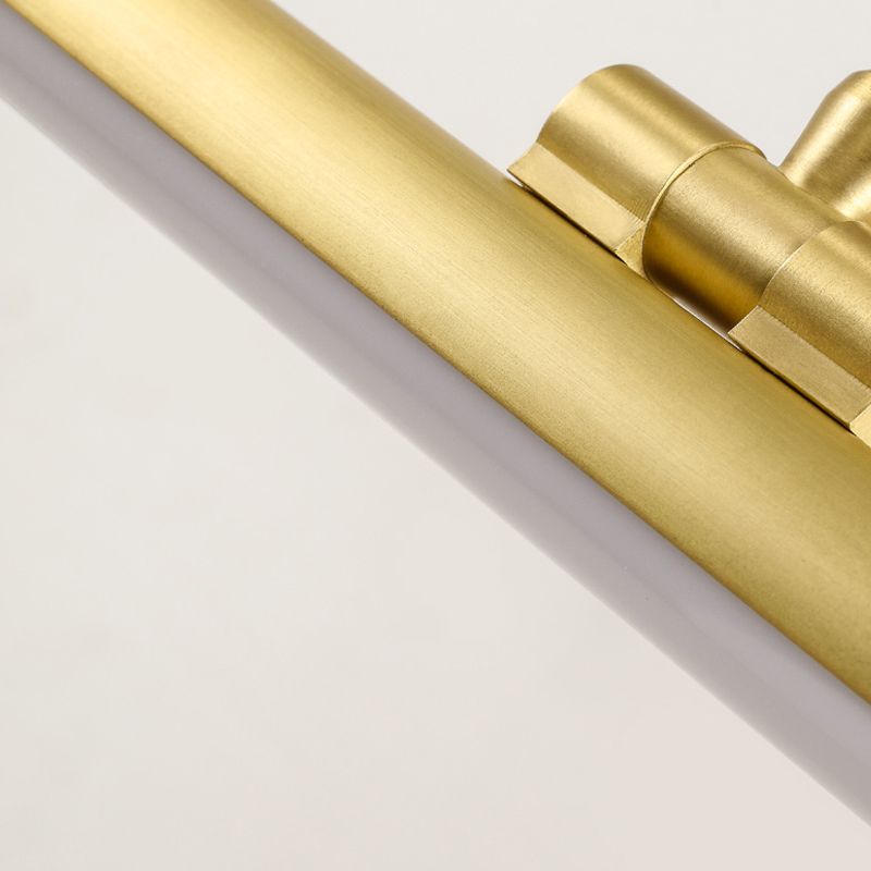 Linear Metal Wall Sconce Modern Style 1 Light Mirror Wall Mount Light Fixture in Brass