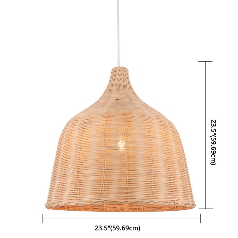 Bell Anhänger Leuchte Asia Rattan Hängende Anhänger Lichter für das Restaurant