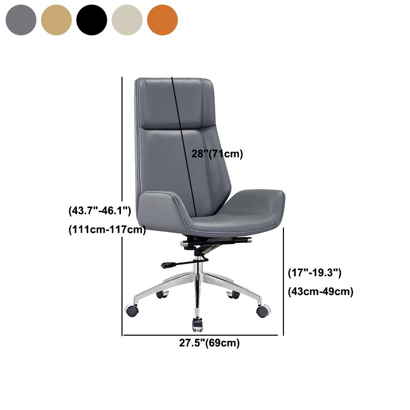 Executive Swivel Office Chair with High Back Chrome Metal Frame Modern Task Chair