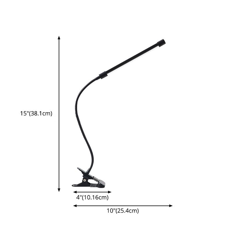 Schwarz Flexible Schwanenhals Klemmung-On-Schreibtisch Lampe moderne LED-Aluminium-Leuchtdichte für Schlafsaalraum