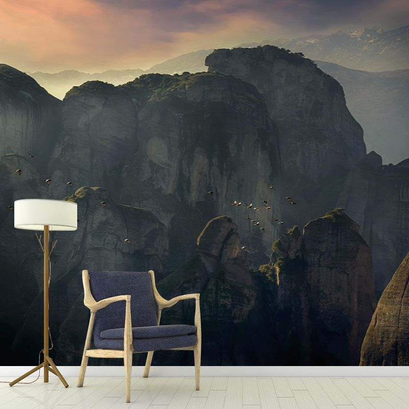 Horizontal Photography Mountain Landscapes Mural Eco-friendly Wallpaper for Home