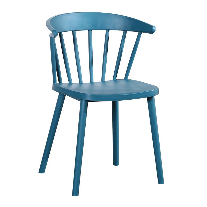 Contemporary Style Windsor Back Side Chair Plastic Dining Chair for Home