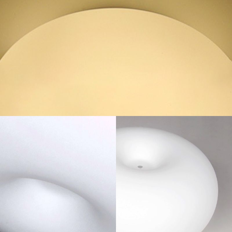 11"/15"/18" Wide Oblong Ceiling Flush Mount Light Modernist 1 Head White Flush Mount Lamp with Glass Lampshade for Balcony