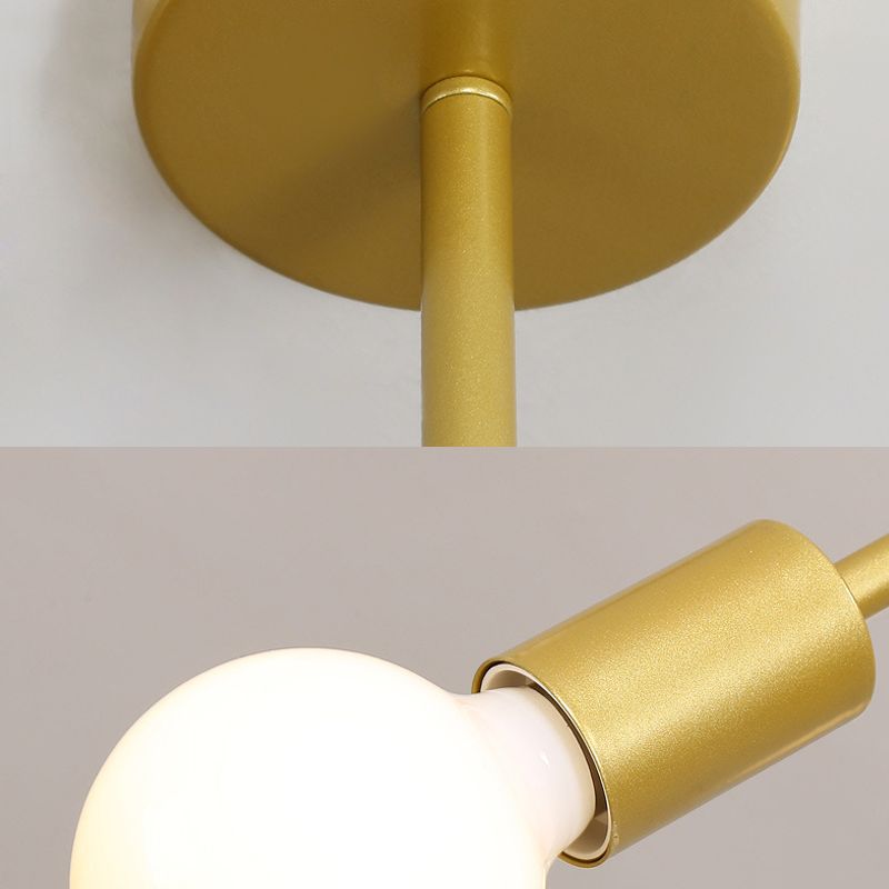 Luz de techo de metal de estilo molecular Diseño de bombilla abierta Líneas geométricas de iluminación