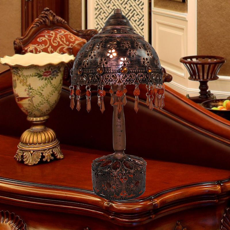 Bol d'éclairage en cuivre en cuivre en métal 1 lampe de table de nuit art déco pour le salon