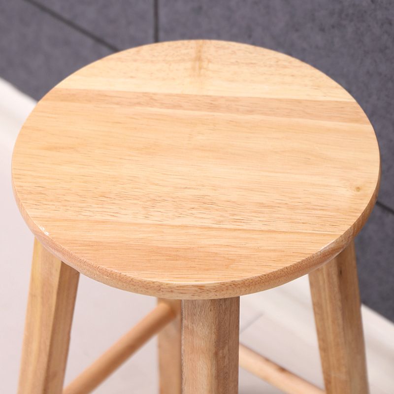 Dining Room Simple Style Wood Barstool Wood 4 Legs Bar Stool with Pedal